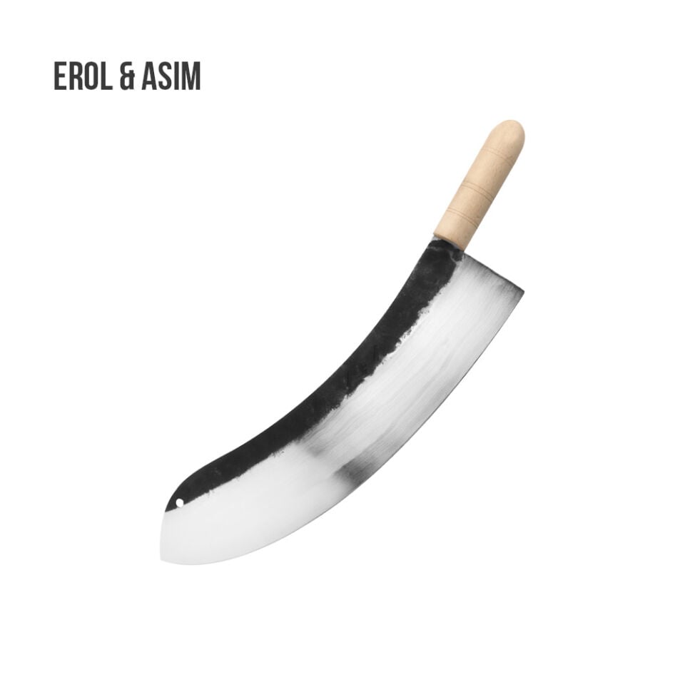 Ahşap Saplı Karbon Çelik Zırh 35 Cm