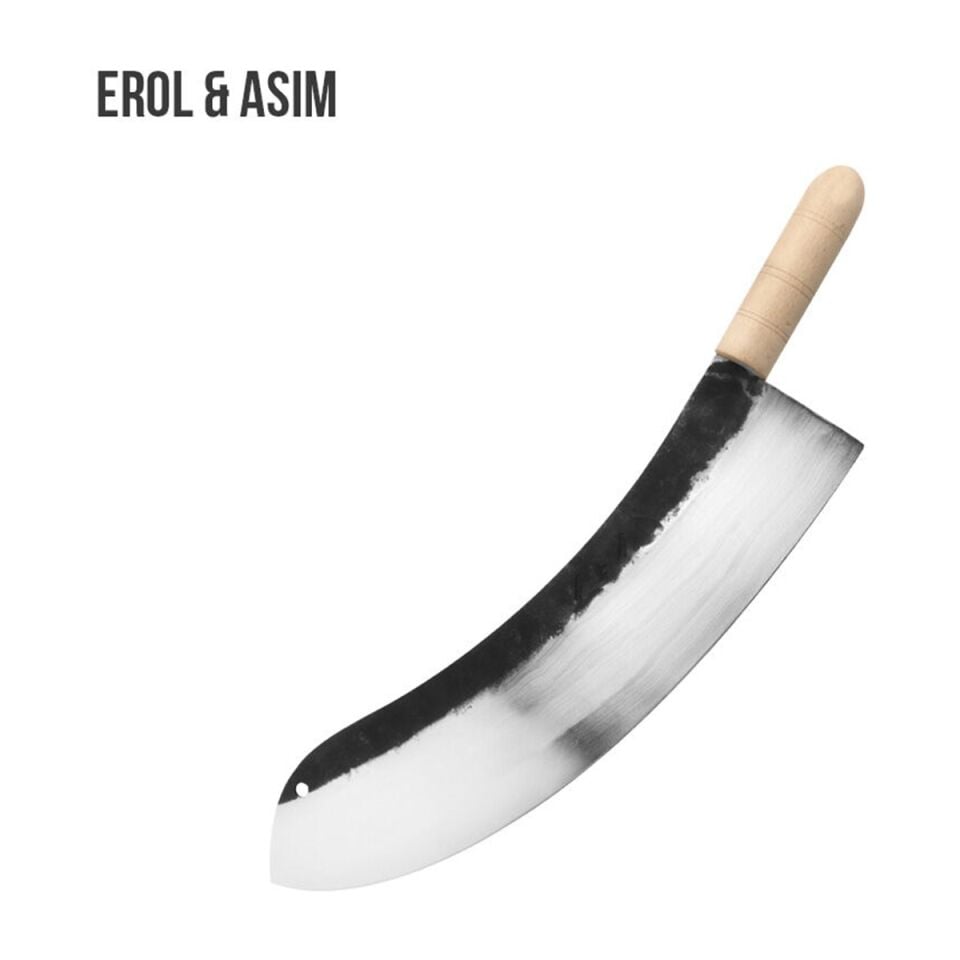 Ahşap Saplı Karbon Çelik Zırh 35 Cm