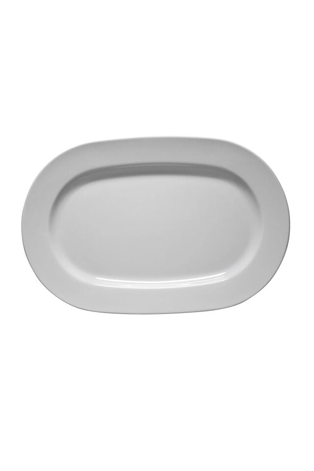 Frig Otel Dekorsuz Kayık Tabak 28 Cm