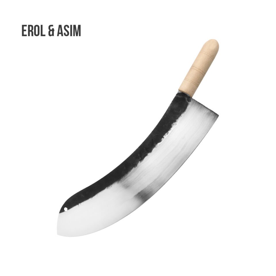 Ahşap Saplı Karbon Çelik Zırh 40 Cm