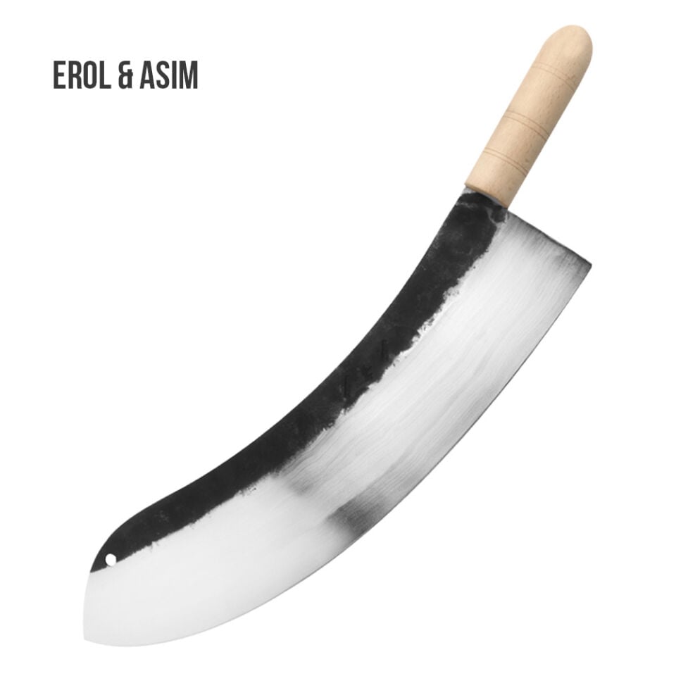 Ahşap Saplı Karbon Çelik Zırh 55 Cm