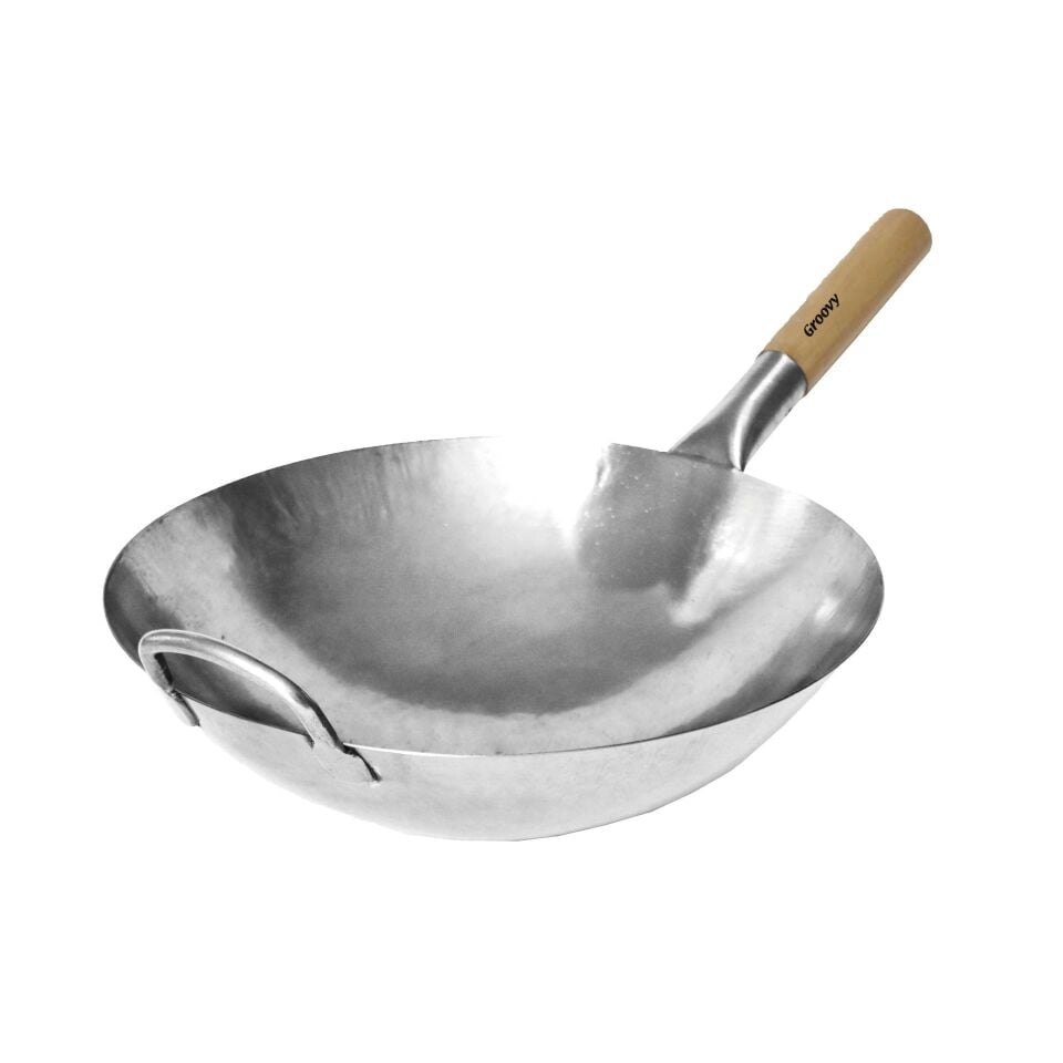 Karbon Çelik Wok Tava 32 Cm