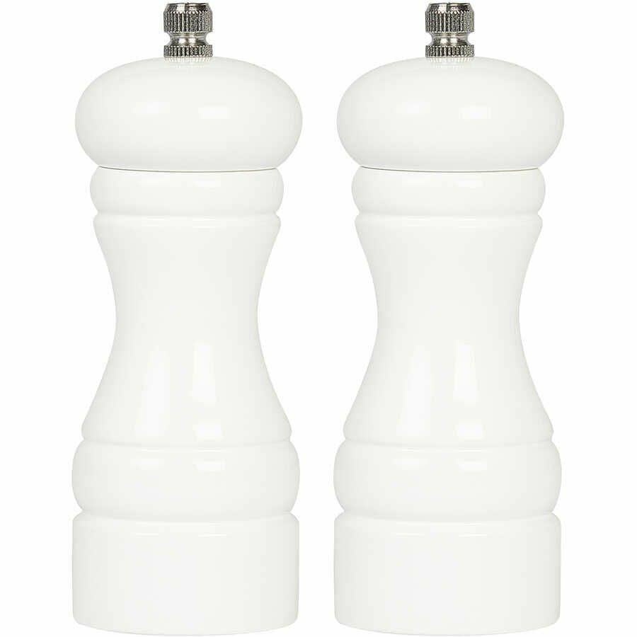 Biradlı Karabiber-Tuz Değirmen Seti ( Beyaz )