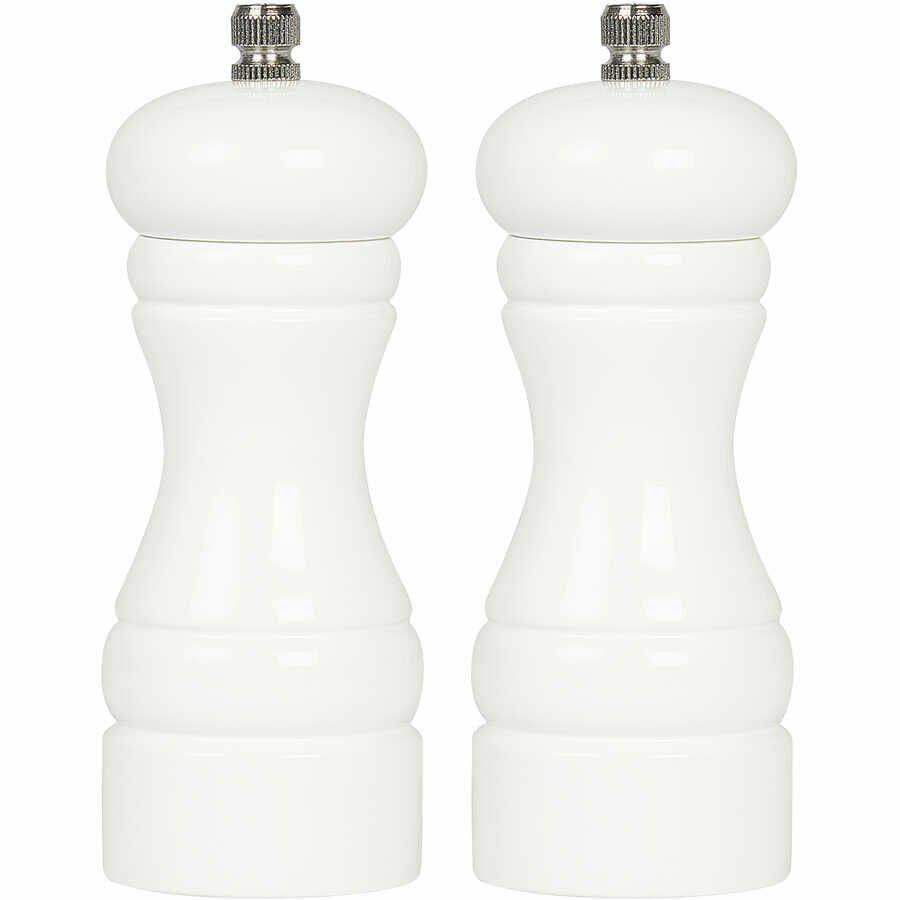 Biradlı Karabiber-Tuz Değirmen Seti ( Beyaz )