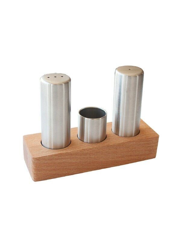 Ahşap Standlı Üçlü Tuzluk Takımı