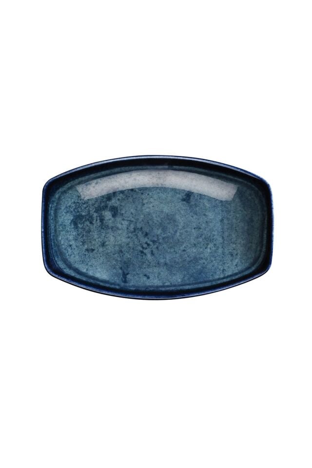 Bone Bohem Blue Stone Kayık Tabak 33 Cm