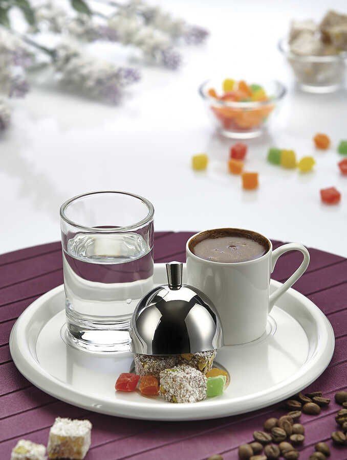 Biradlı Yuvarlak Türk Kahve Servis Takımı