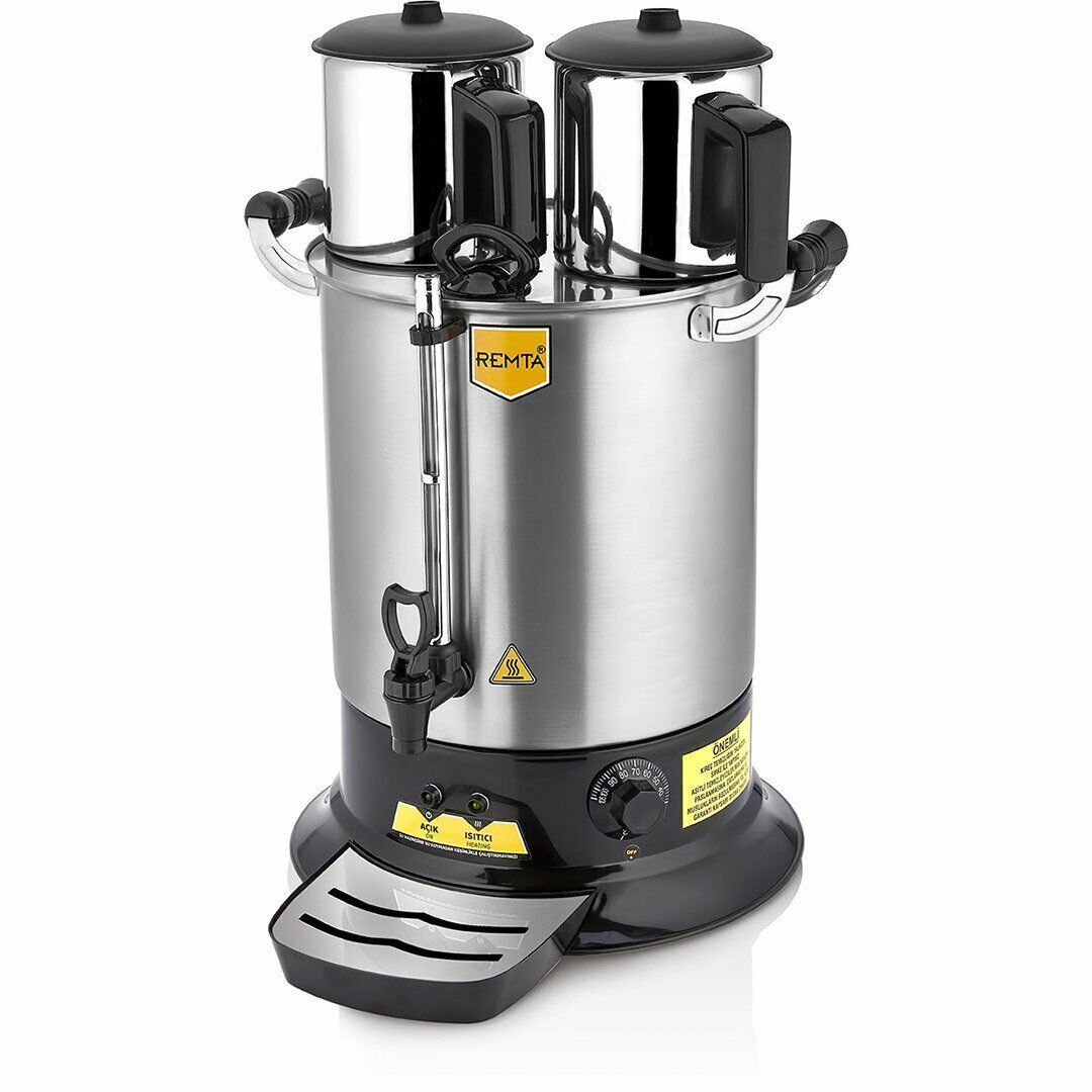 Remta Platin Model Çift Demlikli Çay Makinesi 17 Lt (Demlik Dahil)