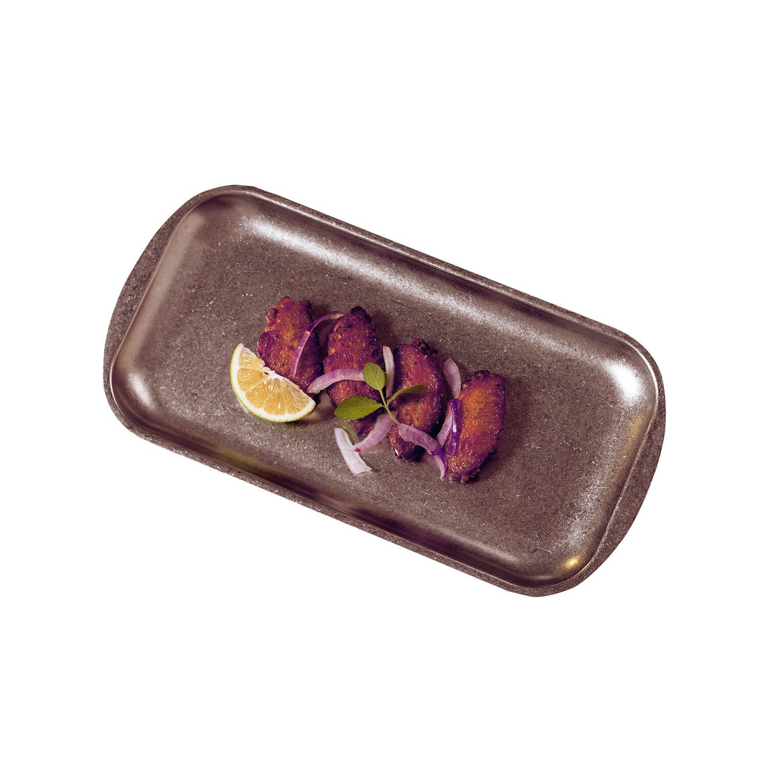 Açık Büfe Retro Sunum Tabağı Bakır 37*20 Cm