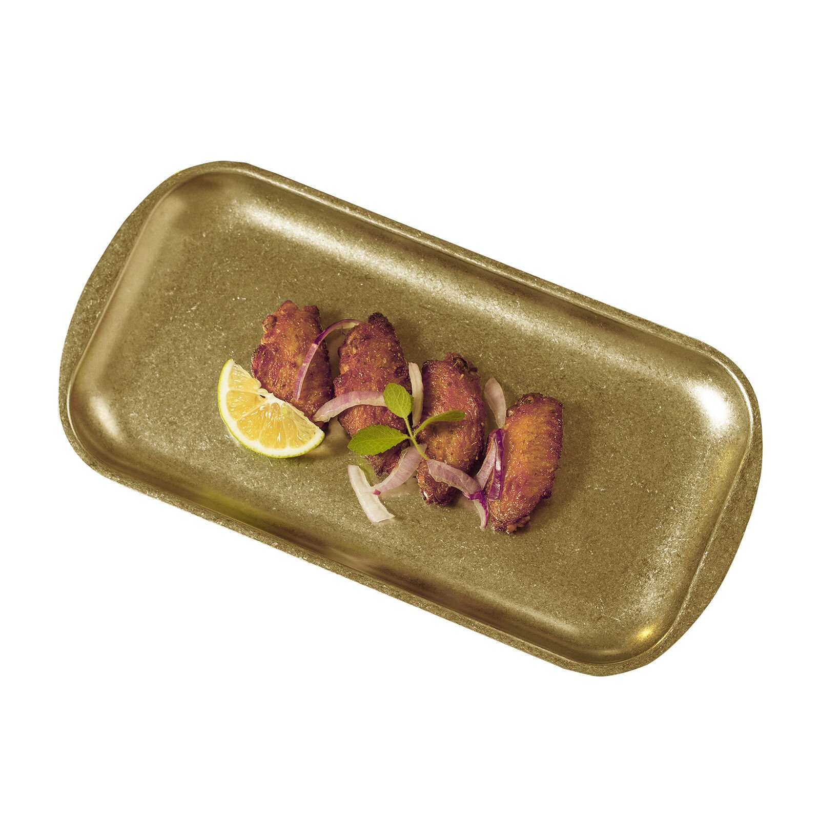 Açık Büfe Retro Sunum Tabağı Altın 41*23 Cm