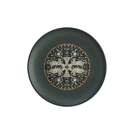 Mezopotamya Mozaik Antrasit Gourmet Düz Tabak 30 Cm