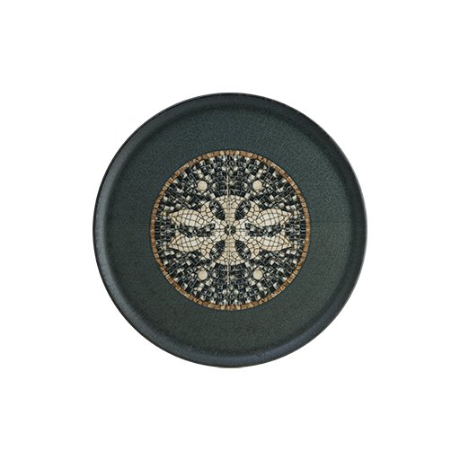 Mezopotamya Mozaik Antrasit Gourmet Pizza Tabağı 32 Cm