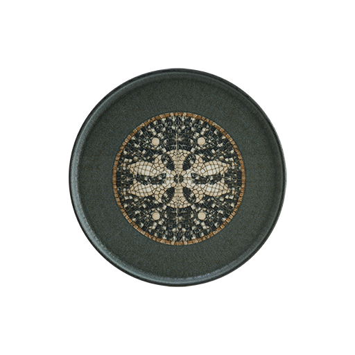 Mezopotamya Mozaik Antrasit 22Cm Hygge Düz Tabak
