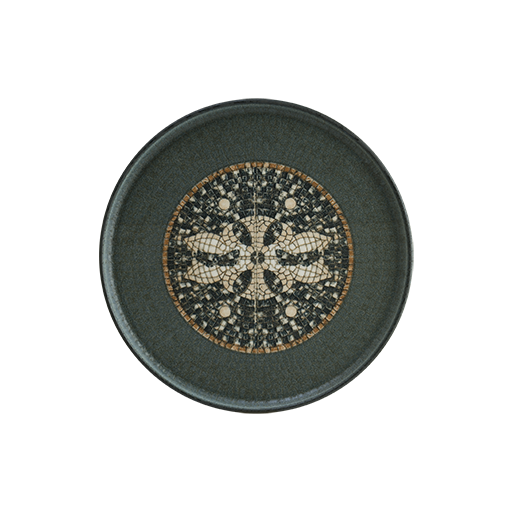 Mezopotamya Mozaik Antrasit 28Cm Hygge Düz Tabak