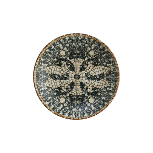 Mezopotamya Mozaik Siyah Bloom Çukur Tabak 23 Cm