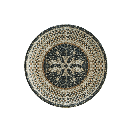 Mezopotamya Mozaik Siyah Gourmet Düz Tabak 19 Cm