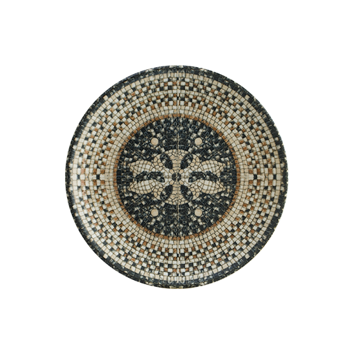 Mezopotamya Mozaik Siyah Gourmet Düz Tabak 19 Cm