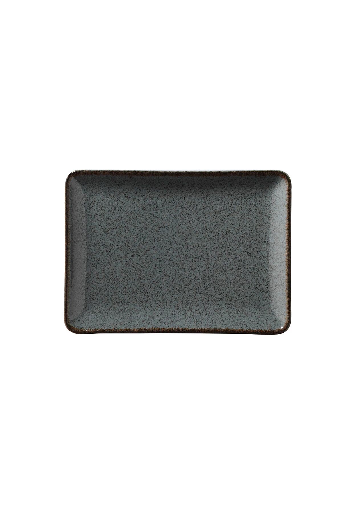 Tan Mavi Düz Tabak 18*13 Cm