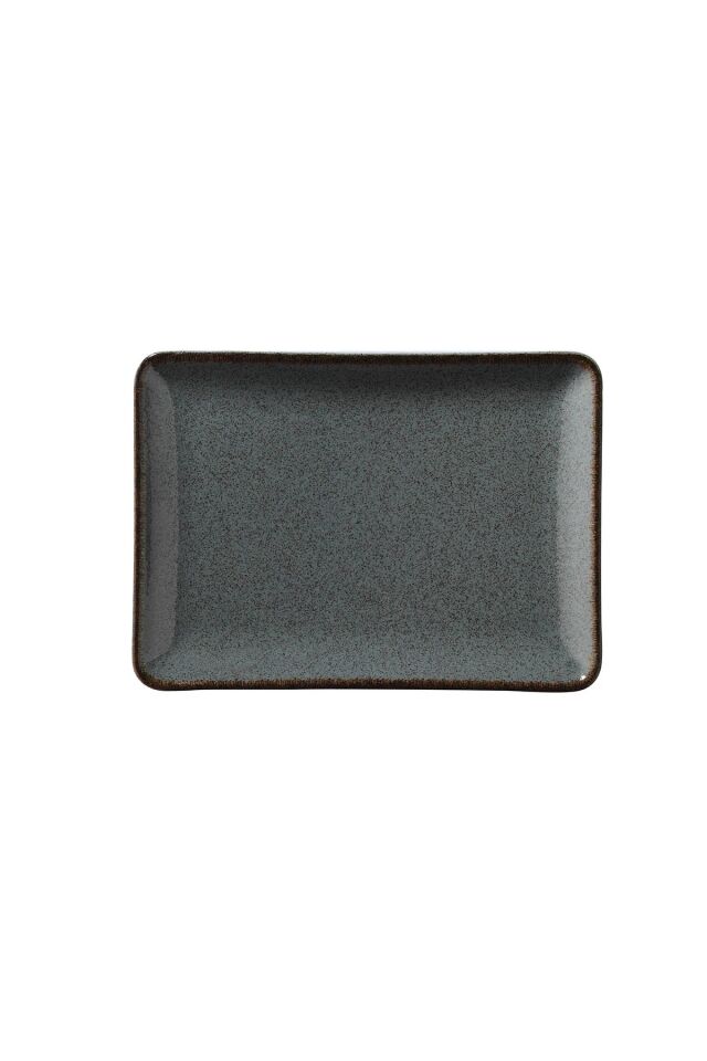 Tan Mavi Düz Tabak 18*13 Cm