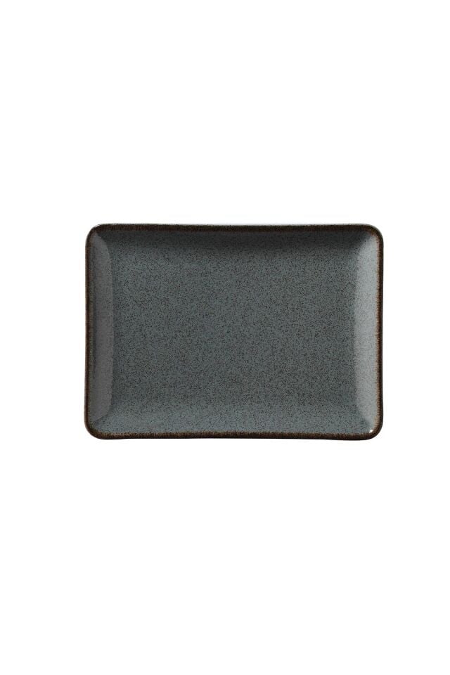 Tan Mavi Düz Tabak 18*13 Cm