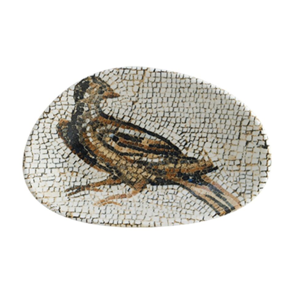 Mezopotamya Kuş Vago Oval Kayık Tabak 15*8.5 Cm