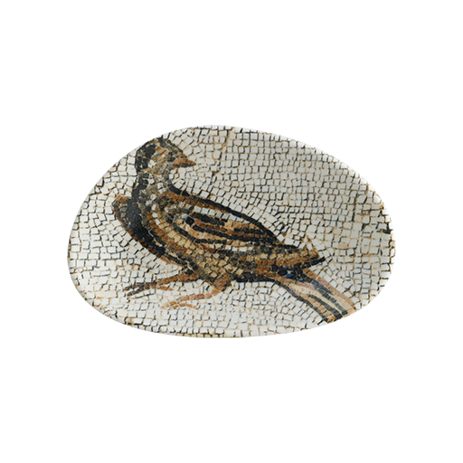 Mezopotamya Kuş Desenli Vago Oval Kayık Tabak 15*8.5 Cm