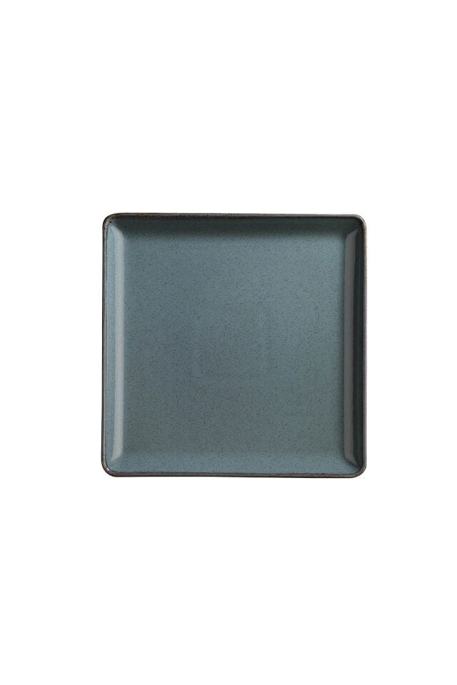 Tan Mavi Düz Tabak 19*19 Cm