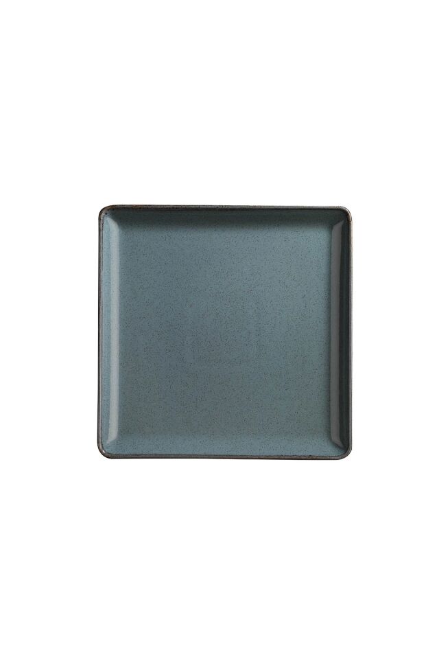 Tan Mavi Düz Tabak 19*19 Cm