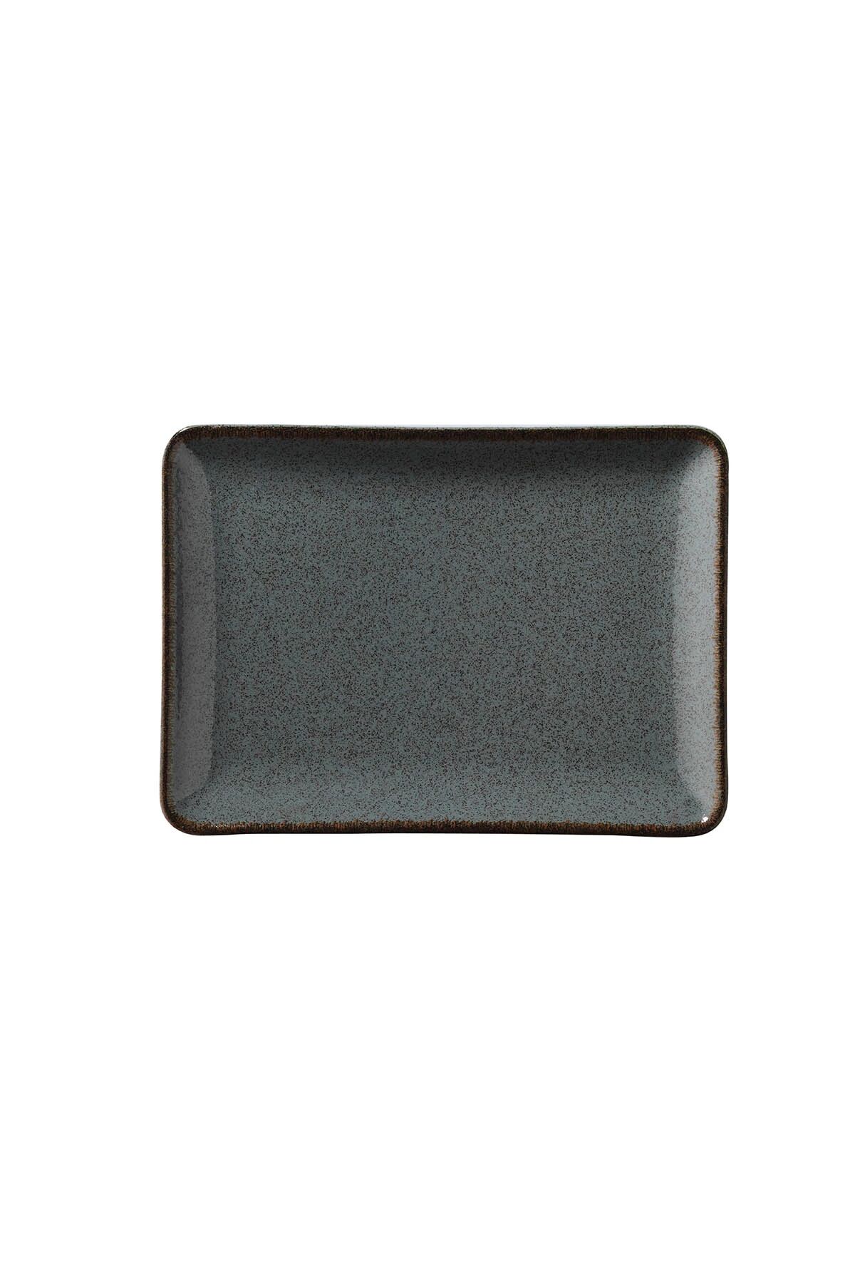 Tan Mavi Düz Tabak 23*17 Cm