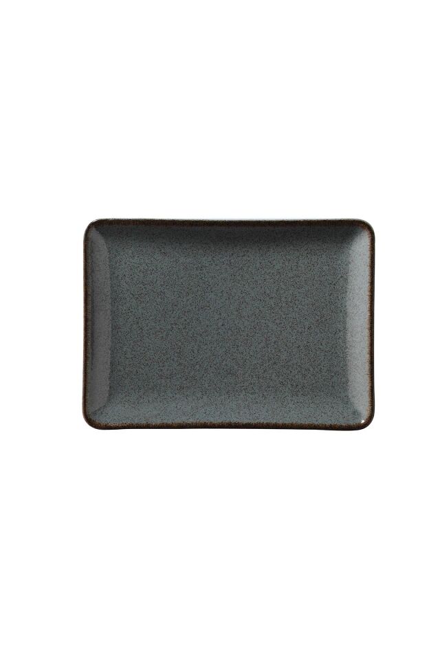 Tan Mavi Düz Tabak 23*17 Cm