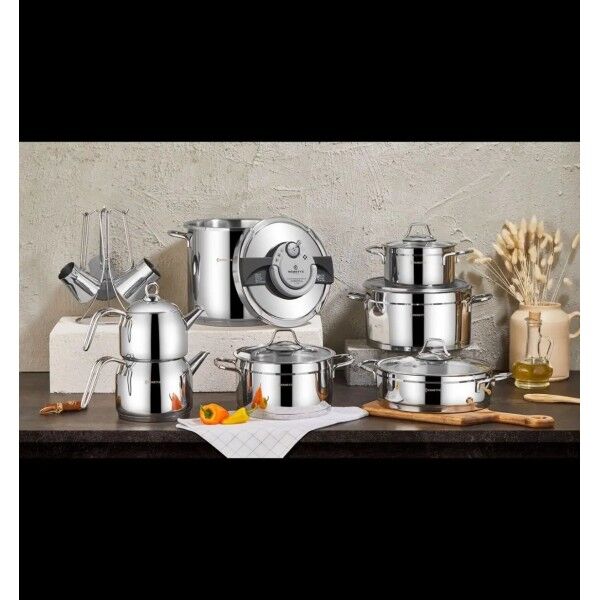 Anna Silver Çelik Tencere Seti 18 Parça