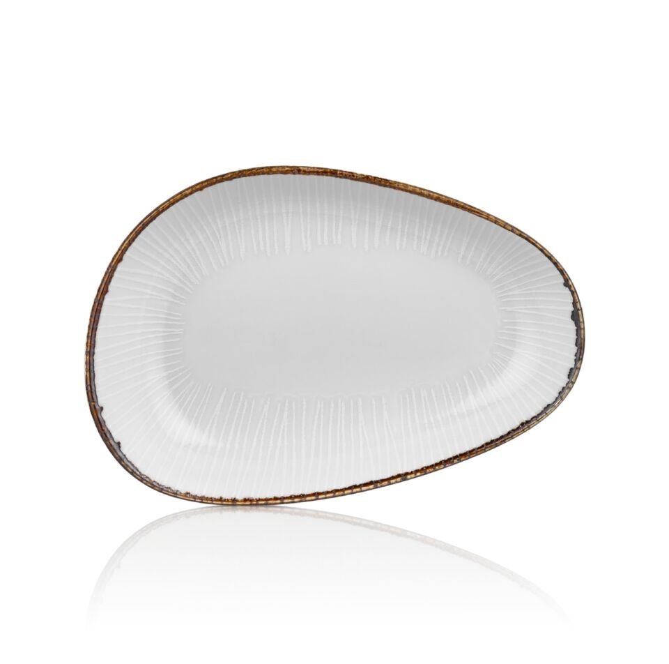 By Bone  Island Beyaz Oval Tabak 19 Cm