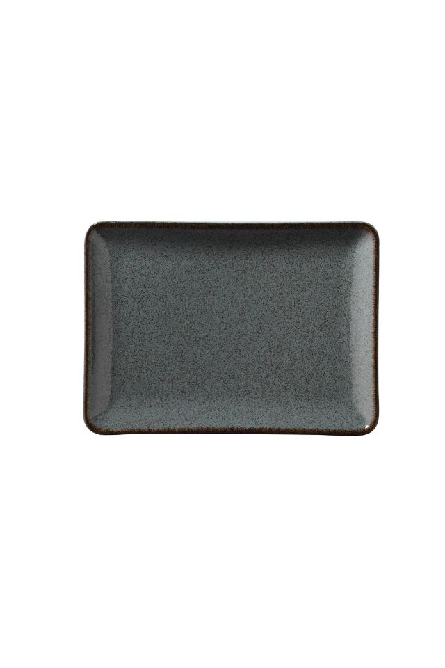 Tan Mavi Düz Tabak 27*20 Cm