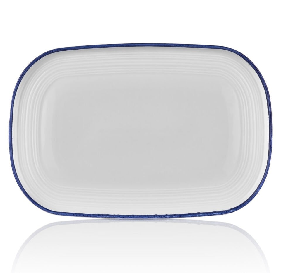 Helix Navy Blue 34 Cm Oval Tabak 34*23 Cm