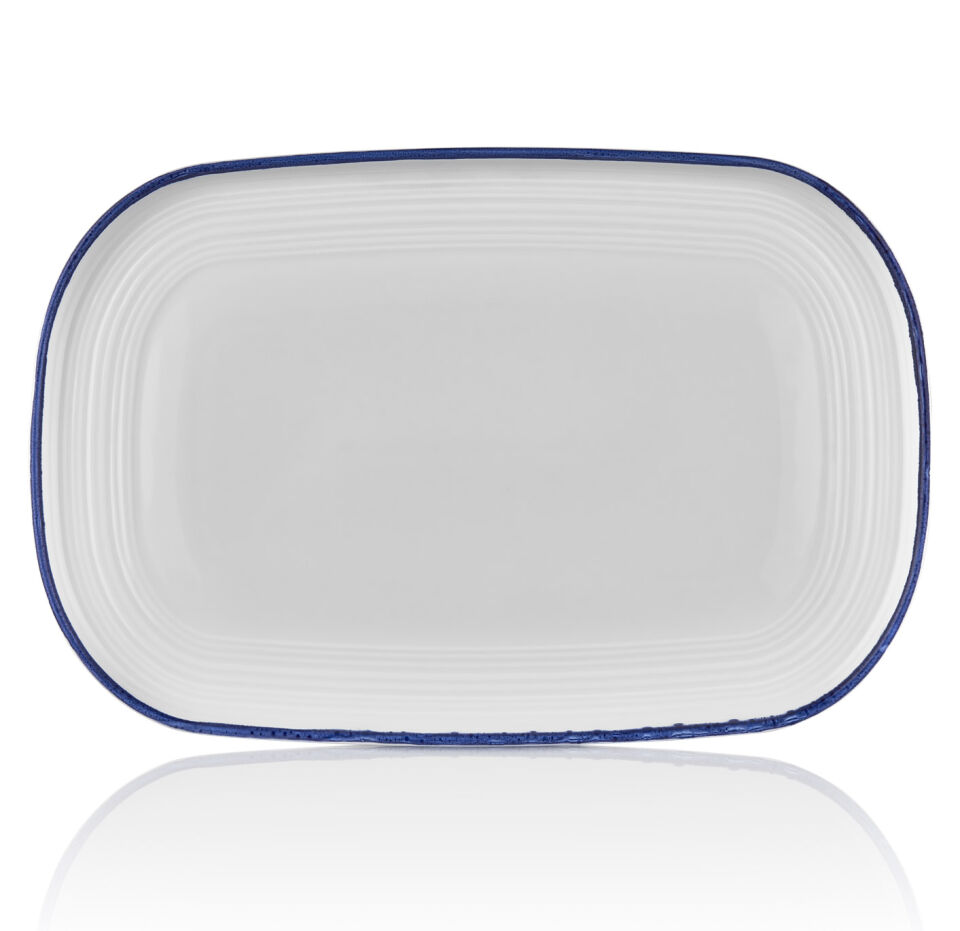 Helix Navy Blue 34 Cm Oval Tabak 34*23 Cm