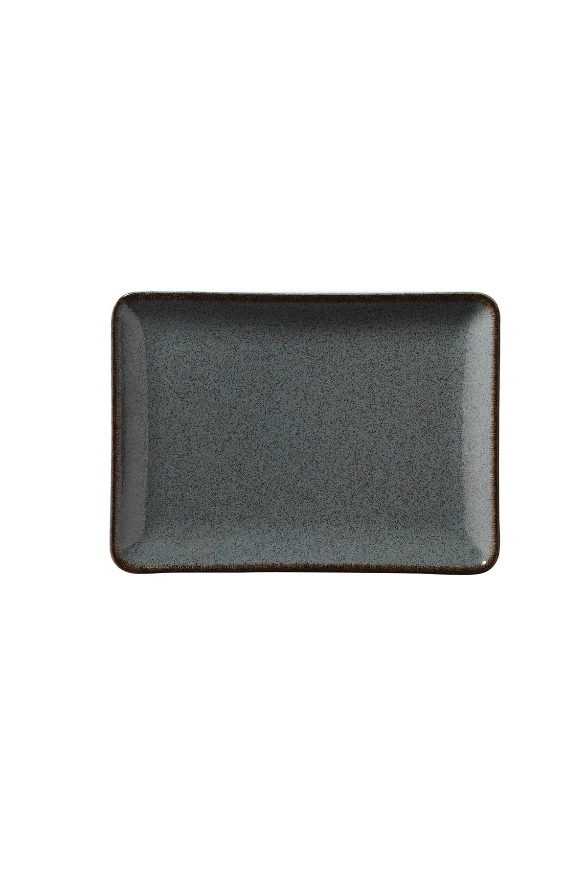 Tan Mavi Düz Tabak 30*22 Cm