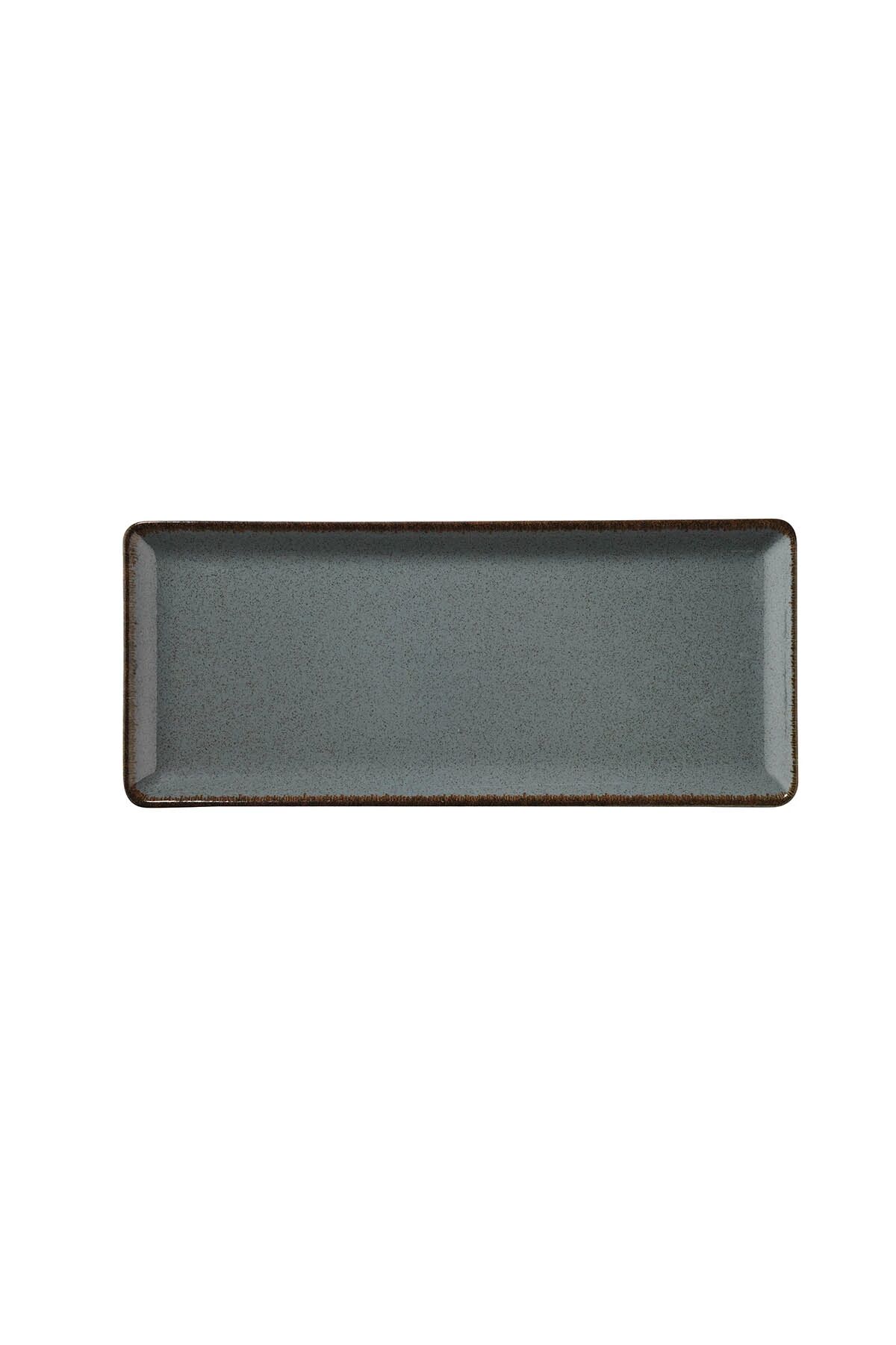 Tan Mavi Düz Tabak 35*15 Cm