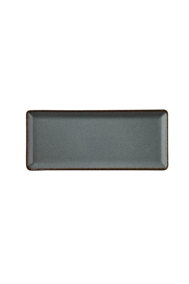 Tan Mavi Düz Tabak 35*15 Cm