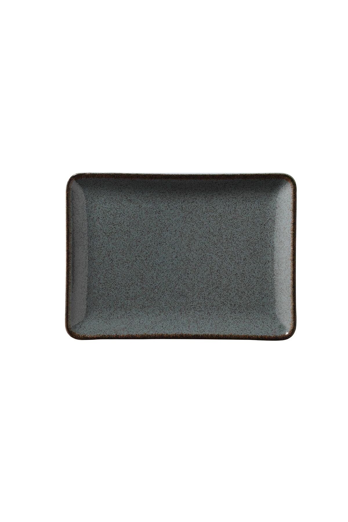 Tan Mavi Düz Tabak 35*26 Cm