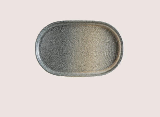 Hornfels Ripple Oval Tabak 15 Cm