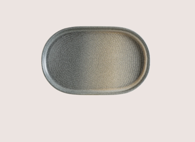 Hornfels Ripple Oval Tabak 19 Cm