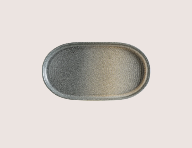 Hornfels Ripple Oval Tabak 37 Cm