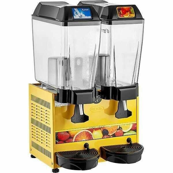 Remta Çiftli Şerbet+Ayran Soğutucu 20+20 Litre (Sarı)