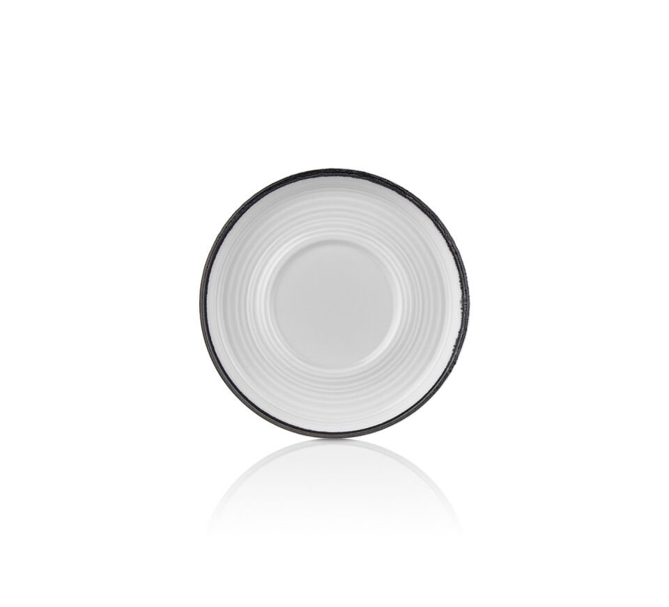 Helix Black Smooth CappuCCino Cup Saucer 15 Cm