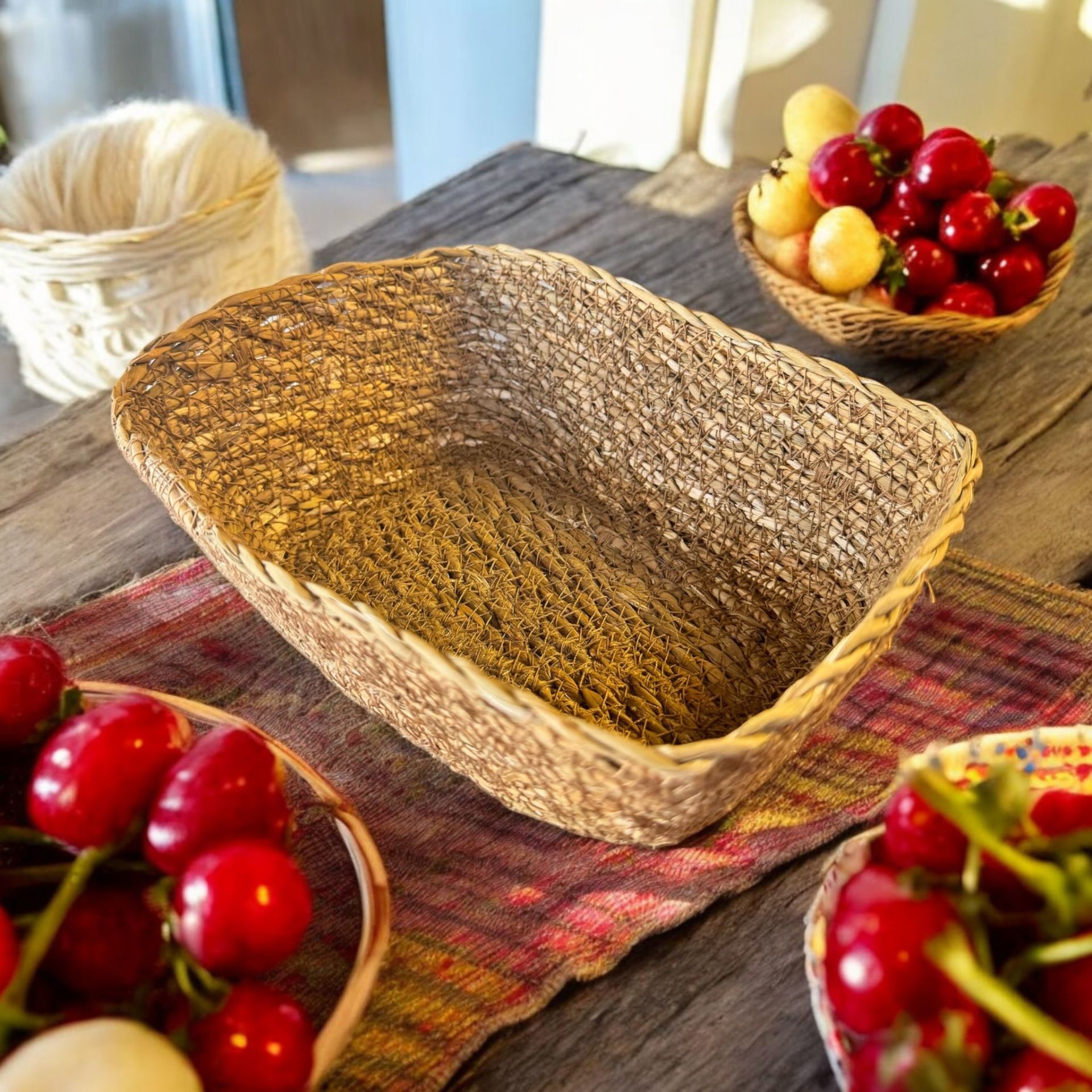 Hasır Sepet 22 Cm (5 Adet)