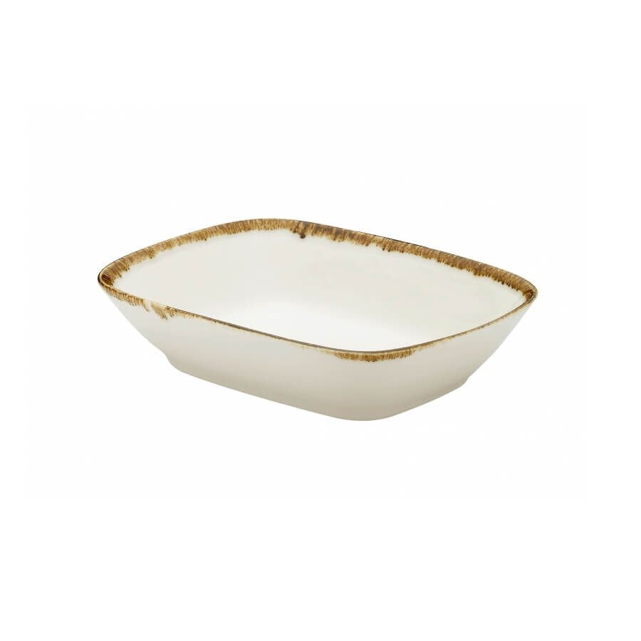 Bone Ent. Otel Krem Kare Kayık Tabak 14 Cm