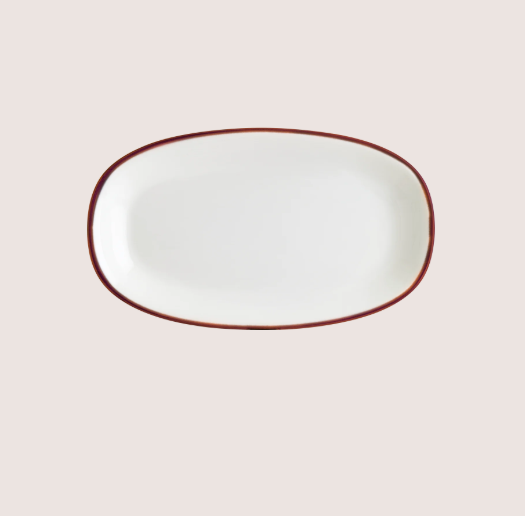 Linea Burgundy Gourmet Oval Kayık Tabak 19*11 Cm
