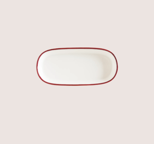 Linea Burgundy Hygge Oval Servis Tabağı 14 Cm