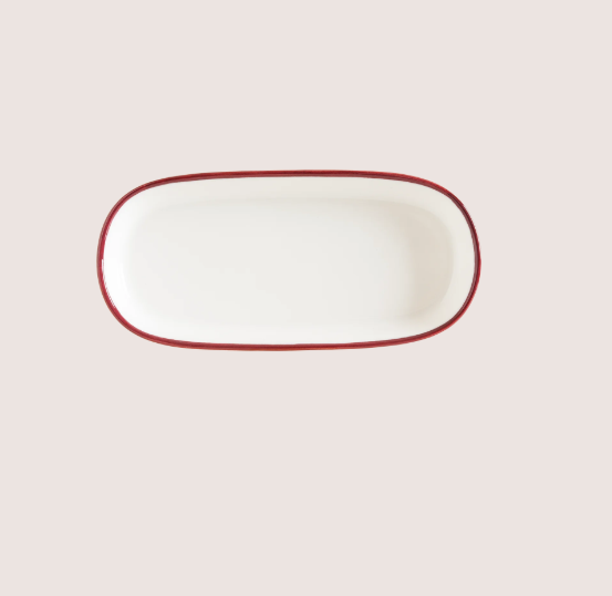 Linea Burgundy Hygge Oval Servis Tabağı 18 Cm