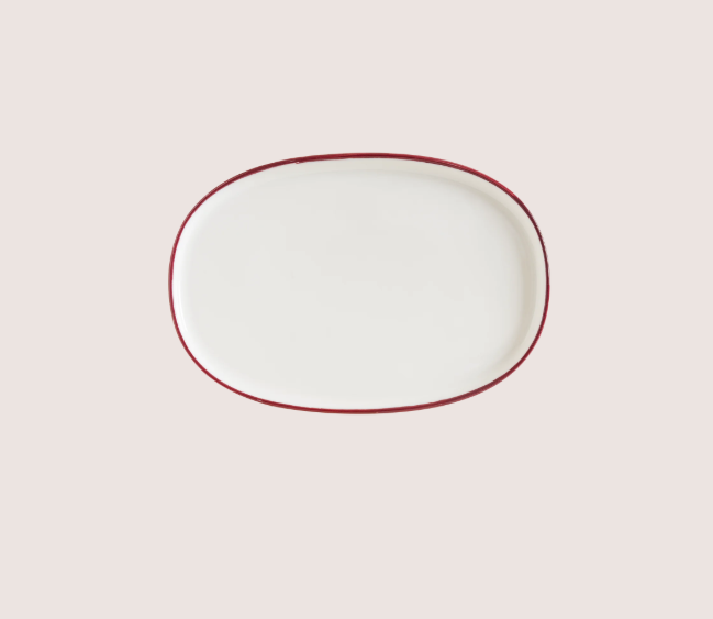 Linea Burgundy Hygge Oval Servis Tabağı 34 Cm